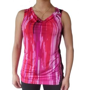 Dana Buchman XS cowl neck sleevless tank red pink